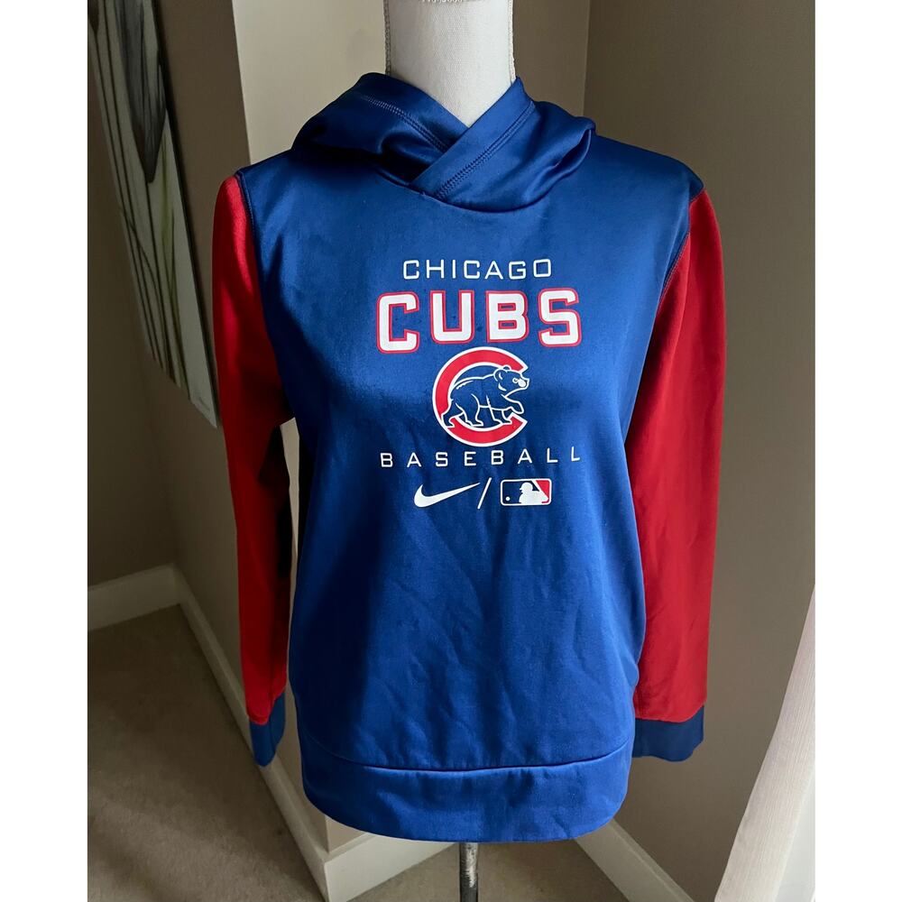 Ladies Nike Chicago Cubs long sleeve sweatshirt hoodie pullover size S - Picture 1 of 4